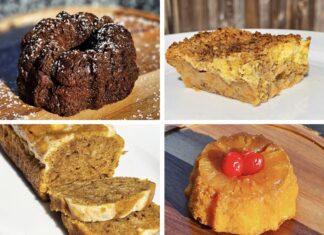 a collage of different desserts and pastries